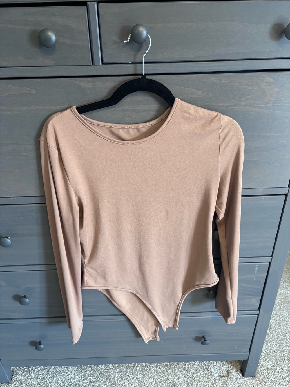 Women's Long-Sleeve Bodysuit in Nude